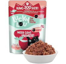 Aliment pour chat Lucky Lou volaille et thon avec panais 300 grammes