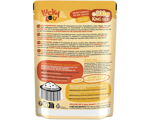 Lucky Lou Katzenfutter, 300g King Size Packung