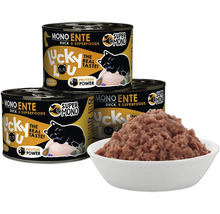 Aliments pour chats Lucky Lou Mono Canard en boîtes et bol