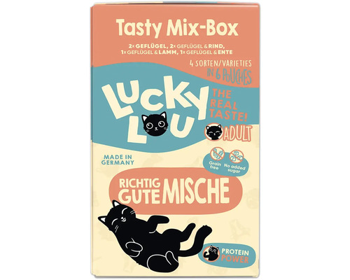 Lucky Lou Tasty Mix-Box Katzenfutter für ausgewachsene Katzen