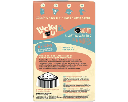 Lucky Lou Adult Katzenfutter, 6 Beutel