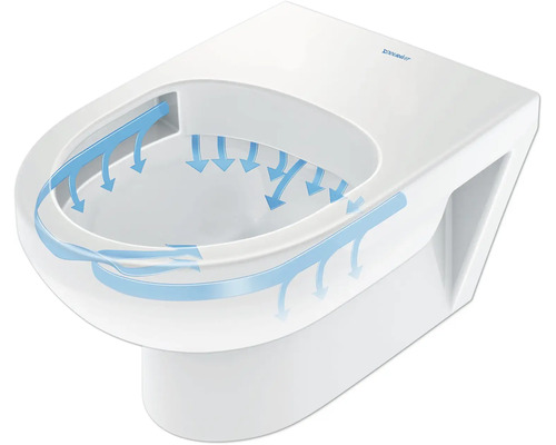 Wand-Tiefspülklosett mit Wasserfluss-Illustration