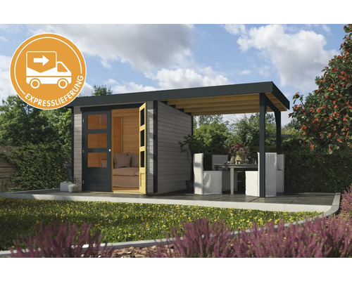 Abri de jardin moderne avec extension et livraison express