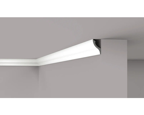 Corniche de stuc au mur et au plafond