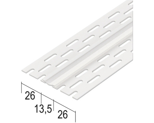 Profilé de finition en plastique avec indications de dimensions