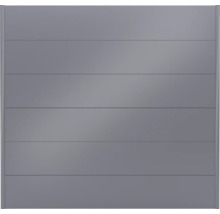 Élément de clôture gris avec structure de panneau horizontale