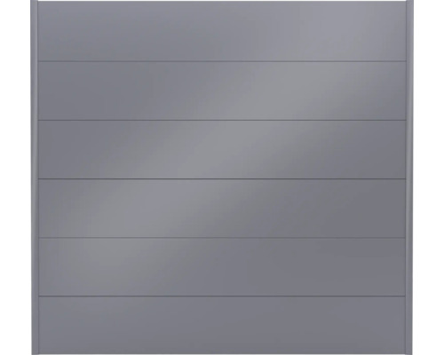 Élément de clôture gris avec structure de panneau horizontale