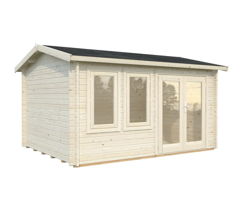 Abri de jardin en bois avec fenêtres et double porte