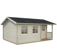 Maison de jardin en bois avec toit, fenêtres et véranda