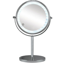 Miroir de maquillage rond avec éclairage LED et pied