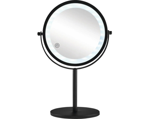 Miroir de maquillage rond avec éclairage LED et pied