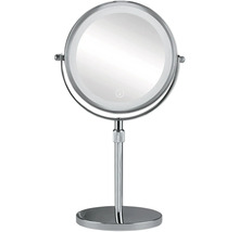 Miroir de maquillage rond avec socle et éclairage