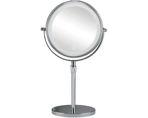 Miroir de maquillage rond avec socle et éclairage