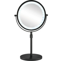 Miroir de maquillage rond avec éclairage LED et support