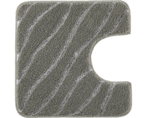 Tapis de toilette gris à rayures