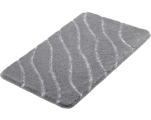 Graue Badematte mit Wellenmuster