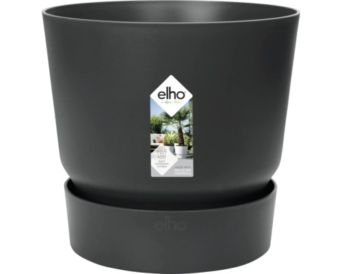 Pot de fleurs gris foncé avec système d'irrigation de Elho