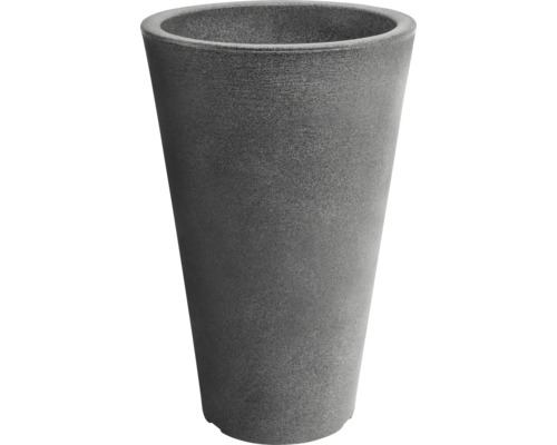 Pot de fleurs gris de forme conique