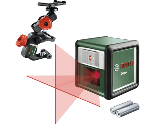 Niveau laser croix Bosch Quigo avec support universel et piles