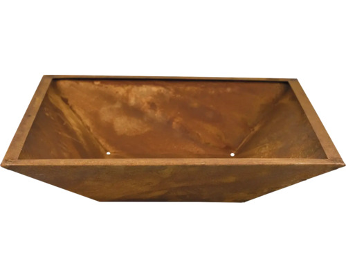 Rechteckiger Pflanzkasten aus Metall mit Ablauflöchern