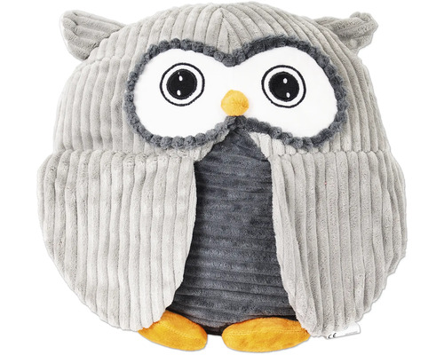 Graue Eulen Wärmflasche aus Stoff