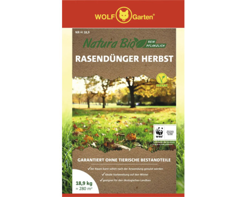 Wolf Garten Natur Bio Rasendünger Herbst, 18,9 Kilogramm Packung