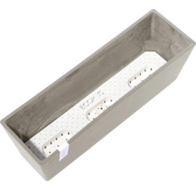 Jardinière rectangulaire Ecopots avec système d'irrigation en plastique aspect pierre.
