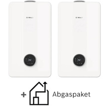 Deux chaudières à gaz Bosch avec kit d'évacuation des gaz brûlés