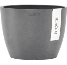 Ecopots runder Pflanztopf aus recyceltem Kunststoff mit einer Oberfläche in Steinoptik.
