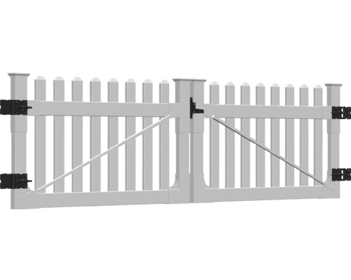 Portail double en plastique avec ferrures pour le jardin