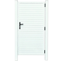 Gartentür aus Aluminium mit waagerechten Lamellen