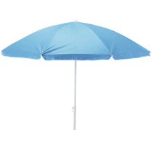 Blauer Sonnenschirm mit weißem Rand