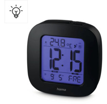 Digitaler Funkwecker mit Anzeige von Temperatur, Datum und Uhrzeit