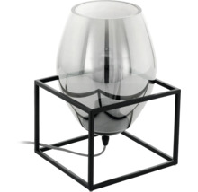 Tischleuchte mit Glaslampenschirm und Metallgestell