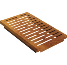 Rostfreier Gullydeckel mit Rostoptik