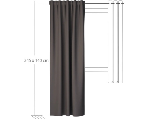 Blickdichter Vorhang, 245 mal 140 Zentimeter