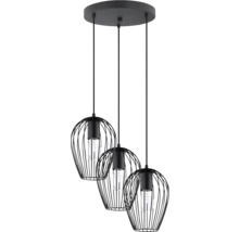 Suspension à trois lampes avec abat-jour en fil métallique