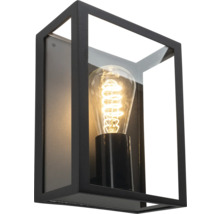 Schwarze Außenwandleuchte mit Glühbirne