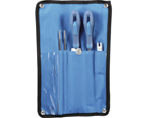 Kit d’outils dans une trousse à outils bleue