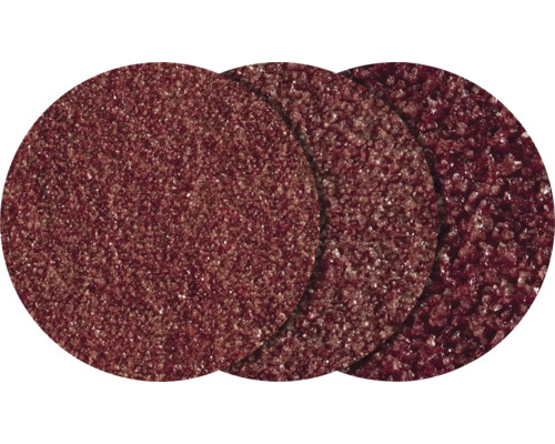 Trois disques abrasifs avec différents grains