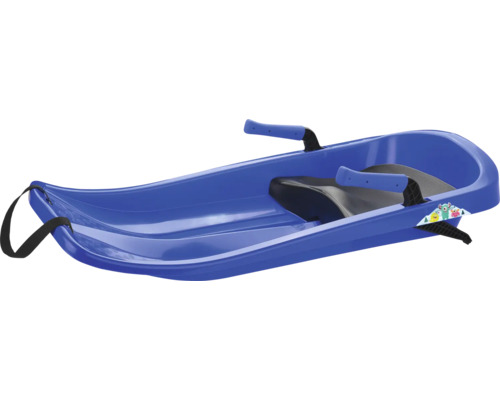 Luge bleue avec siège et poignées de direction