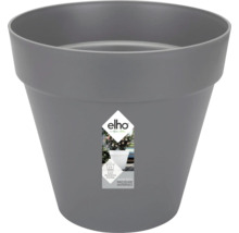 Pot de fleurs gris avec système d'arrosage.