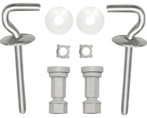 Kit de fixation pour siège de WC avec vis, rondelles et écrous