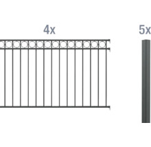 Zaunelement und Zaunpfosten Set