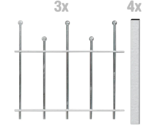 Zaunelement mit Stabmatten und Pfosten