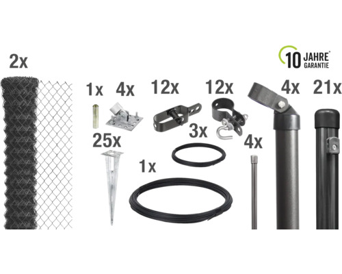 Kit complet de clôture en grillage avec accessoires et dix ans de garantie