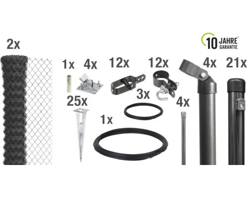 Kit complet pour grillage avec accessoires et garantie de dix ans