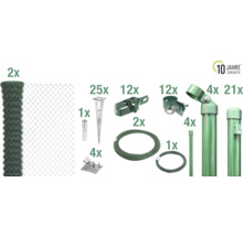 Kit complet de clôture en grillage avec clôture, poteaux et accessoires et dix ans de garantie