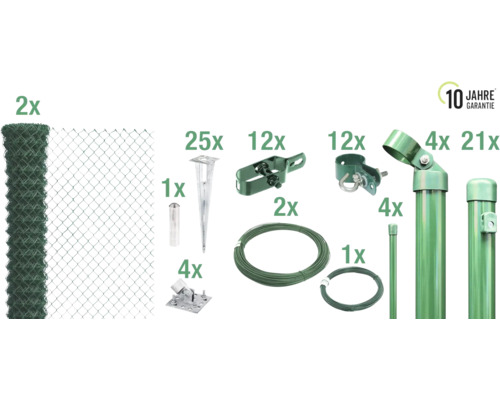 Clôture en grillage complet avec poteaux, fil de tension et accessoires avec garantie de 10 ans
