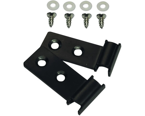 Deux supports de tringle à rideaux avec vis et rondelles